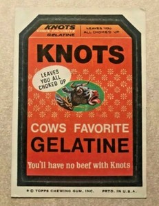 1974 Topps Wacky Packages 8th Series KNOTS Gelatine
