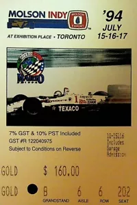 Biglietto gara Molson Indy Toronto luglio 1994 Auto Racing - Foto 1 di 2