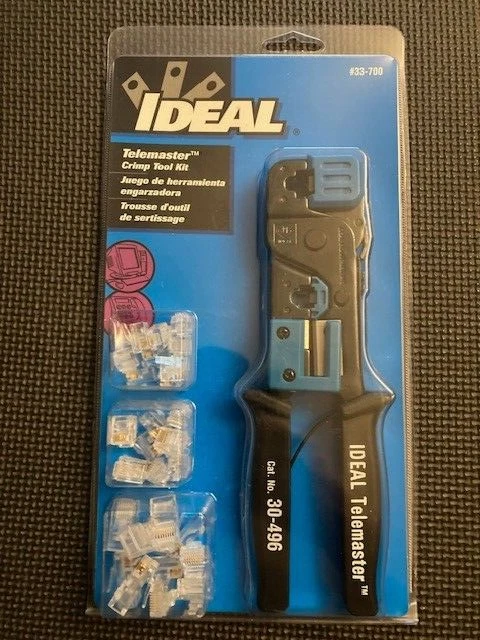 Kit #33-700 IDEAL 30-496 Telemaster RJ-45/11 Tool CAT5 CAT5e CAT6  w/Connectors - Image 1 of 4