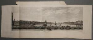 ST. PETERSBURG NEVA RIVER RUSSIA 1794 DELESPINASSE LARGE ANTIQUE ORIGINAL VIEW