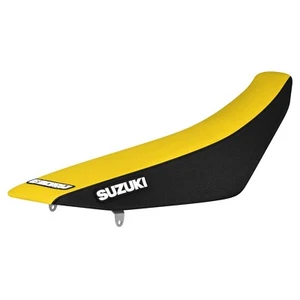 Cubierta de asiento Suzuki RMZ 450 2005 2006 2007 LADOS NEGROS/logo superior amarillo #298 - Imagen 1 de 6