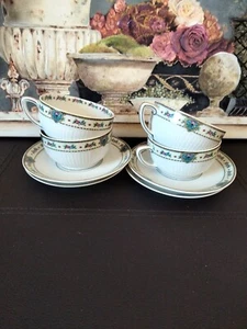 Vintage Teetassen/Untertassen GDA Frankreich Frognet Bruxelles x 4 - Bild 1 von 21