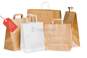 Paper Bags With Handles - Kraft & White (Small, Medium , Large, X-Large) - Picture 1 of 12