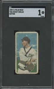 1909 T206 MICKEY DOOLAN POOR POLAR BEAR BATTING SGC 1 BASEBALL CHICAGO CUBS