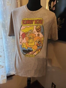 Donkey Kong Grey Nintendo Retro Donkey Kong Graphic T-Shirt Adult Size L - Picture 1 of 2