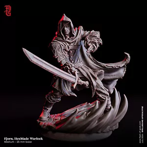 3D Printed - Fjorn, Hexblade Warlock - Miniatures - Flesh Of Gods - Picture 1 of 1