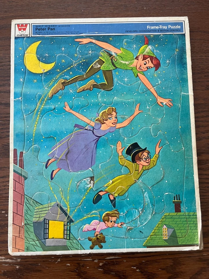 Rompecabezas Peter Pan Whitman Walt Disney De colección Difícil de encontrar RARO G/Muy buen estado Foto 1 de 1