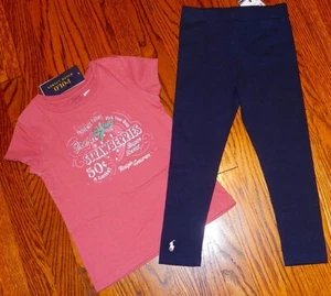 POLO RALPH LAUREN AUTHENTIC TODDLERS GIRLS BRAND NEW ORIGINAL 2Pc SET Sz 6, NWT - Picture 1 of 5