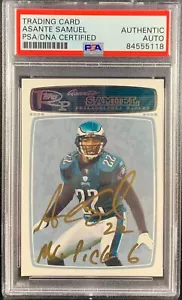 Asante Samuel auto insc. card Topps 2008 /99 Philadelphia Eagles PSA Mr. Pick 6 - Picture 1 of 3