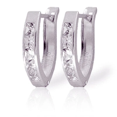 14K. PENDIENTE ARO CIRCONITA CÚBICA ORO MACIZO (Oro Blanco) Foto 1 de 4