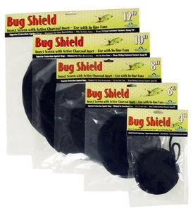 Hydrofarm Bug Shield w/ Active Carbon Filter Inset stop mold mildew inline fan - Picture 1 of 1