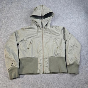 Vintage Alpha Industries Jacket Womens Large Green Bomber Military Distressed 90 - Picture 1 of 24