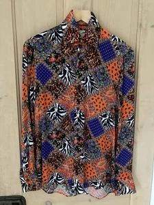 Men’s Hawes & Curtis Chained Grid Print Slim Fit Limited Edition Satin Shirt - Picture 1 of 4
