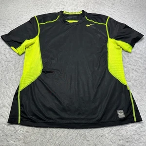Nike Pro Combat Dri Fit Shirt Schwarz Neon Kurzarm Rundhals Herren Größe XL - Bild 1 von 12