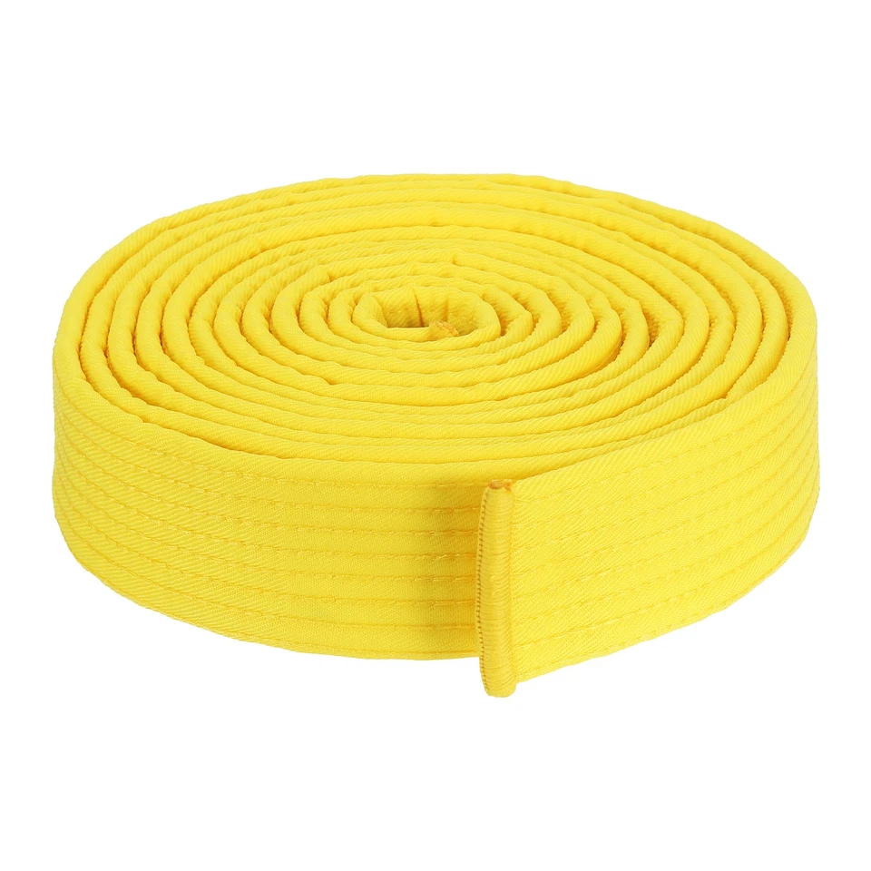 1.6"x11.2Ft 3.4m Cotton Taekwondo Colored Ranking Belt, Yellow - Image 1 of 4