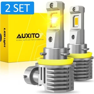 4X AUXITO H11/H8/H16 LED Fog Light DRL Bulbs 3000K Amber Yellow 600% Brightness - Picture 1 of 8