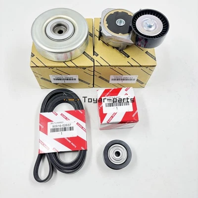 4-PC KIT Belt Tensioner and Pulley Kit 2007-2014 New For Lexus LS460 Serpent-Fan - Image 1 of 4