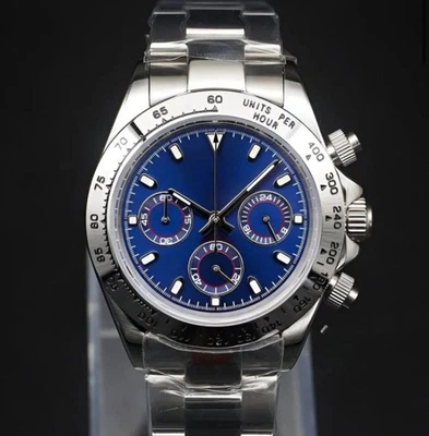 Modded Watch Chrono Blue Panda Dial | Sapphire | 316L Steel | Automatic NH35 - Image 1 of 3