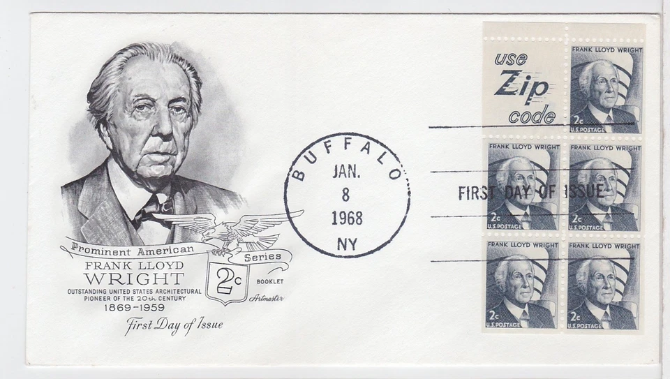 TurtlesTradingPost- Frank Lloyd Wright Booklet 1968 #1280a FDC Artmaster Cachet - Image 1 of 1