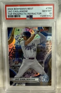 Jac Caglianone 2024 Bowman’s Best Top Prospects - Refractor #TP6 PSA 10 Royals Gem - Bild 1 von 2
