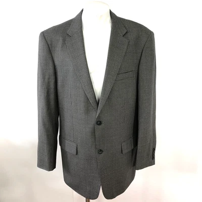Joseph & Feiss Gold 46L Long Wool Blazer Sport Coat Jacket Gray Houndstooth - Image 1 of 4