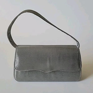 Another Y&S Originals Vintage Grau Metallic Satin Strukturiert Mini Handtasche Glam - Bild 1 von 16