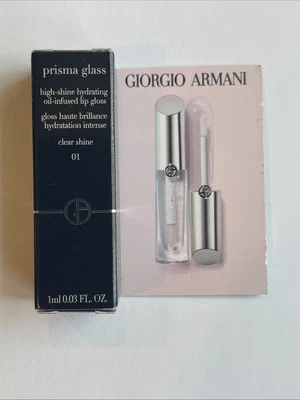 NEW Giorgio Armani Prisma Glass Lip Gloss In 01 Clear Shine 1ml Travel Size NIB - Image 1 of 4