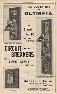 DORMAN & SMITH Salford; Time Limit Circuit Breakers - Old Engineering Print 1905 - Picture 1 of 1