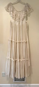 GUNNE SAX Vintage Gauzy Lace Maxi Dress Size 9 - 1970's Special Occasion - Picture 1 of 15