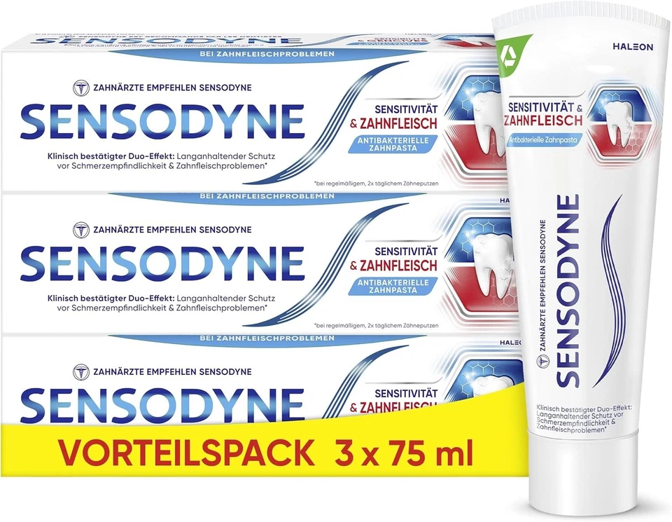 Sensodyne Sensitivität&Zahnfleisch Zahnpasta Vorgängermodell 3er Pack,3x75ml OvP