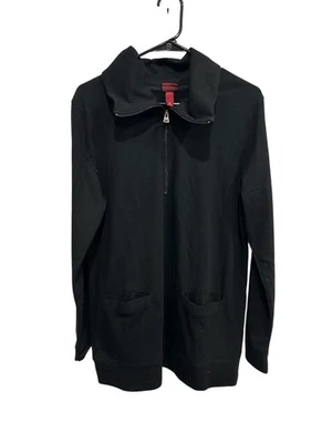 Sudadera informal Merona negra de manga larga con media cremallera para mujer talla XL Athleisure Foto 1 de 4