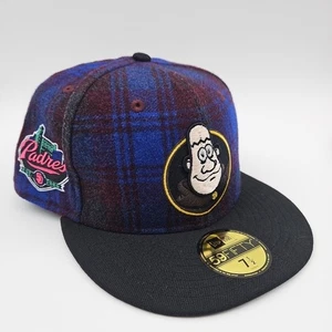 New Era 59Fifty San Diego Padres Blue Flannel Mascot Fitted Hat Plaid Size 7 1/2 - Picture 1 of 5