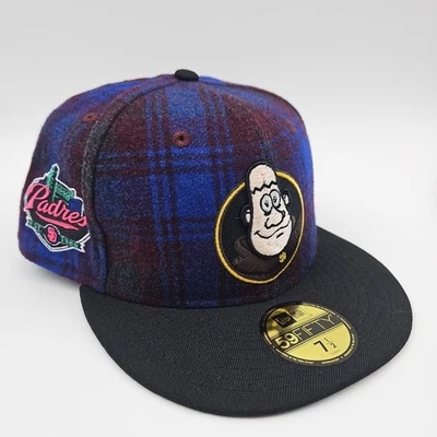 New Era 59Fifty San Diego Padres Blue Flannel Mascot Fitted Hat Plaid Size 7 1/2 - Image 1 of 4