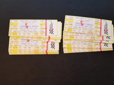 Lot Of 30 IMSA Camel GT Series Pole Day + Race Day Full Tickets October 1-2 1993 Cover