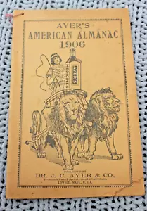 Antico 1906 Ayers Quack Medicine Almanacco Americano Originale Quack Medicine - Foto 1 di 8