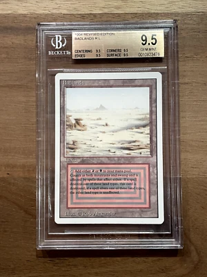 MTG 3rd Edition Revised 1994 Badlands BGS 9.5Q (TRUE QUAD) GEM MINT Reserve List - Image 1 of 2
