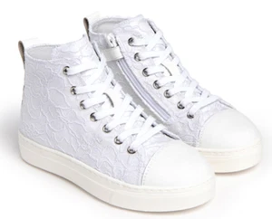 NERO GIARDINI TEENS E432894F 707 STIVALETTI DONNA LACCI STRINGHE CERNIERA BIANCO - Bild 1 von 2