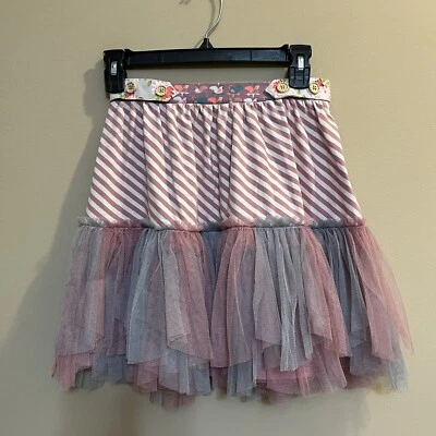 Matilda Jane Girls Ruffle Tulle Skirt NWT Size 14 Rooster Stripe Mauve 222088 - Image 1 of 4