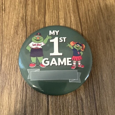 MLB BOSTON RED SOX Baseball Fenway Park MY FIRST GAME Pin BUTTON Wally Tessie - Image 1 of 3
