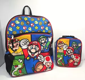 Super Mario Bros Nintendo 15" Grande Niños Mochila Escolar Bolsa de Viaje y Bolsa de Almuerzo - Imagen 1 de 12