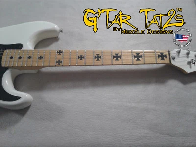 Incrustación de calcomanía Iron Cross para todas las guitarras y bajos - negro (paquete de 2) Foto 1 de 2
