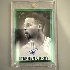 2021-22 Leaf Memories Green Stephen Curry Auto Autograph 8/35 WARRIORS