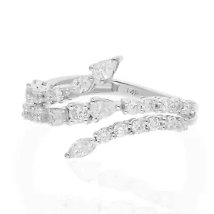 0.85 Ct Lab Grown CVD Diamond Band Ring 14k Solid White Gold Anniversary Gift - Picture 1 of 7