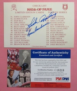 Luke Appling / Lou Boudreau Signed Perez Steele Checklist - PSA DNA - Picture 1 of 2