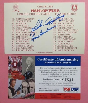 Luke Appling / Lou Boudreau Signed Perez Steele Checklist - PSA DNA - Image 1 of 2