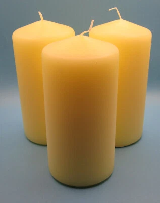 New Set Of 3 Ivory Pillar Candles Unscented  3X6 Inches - Image 1 of 3