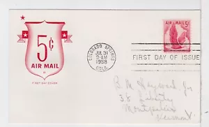 TurtlesTradingPost- Airmail Postcard Rate 1958 #UXC2 - FDC House of Farnam - Picture 1 of 1