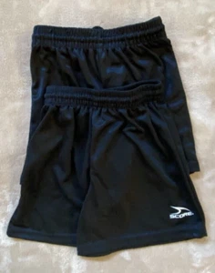2 Pairs Sport Shorts SCORE Soccer Athletic Shorts Pull On Youth Size Small Black - Picture 1 of 5