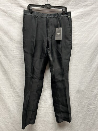 Pantaloni Fendi da uomo neri a righe con stampa logo N vita 34