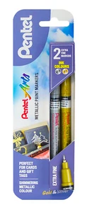 Pentel Arts Extra Fine Paint Marker, 0.6mm Tip, Gold & Silver ink MFP10 (2 Pack) - Picture 1 of 13